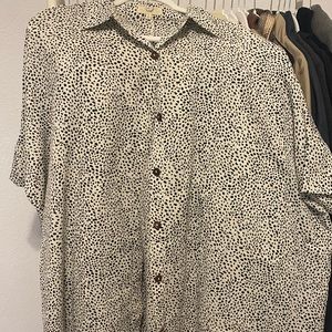Oversized Spotted Button Up